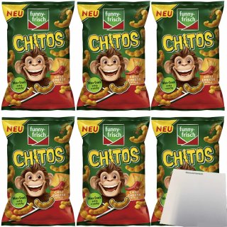 funny frisch Chitos Chili Cheese Style 6er Pack (6x80g Packung) + usy Block