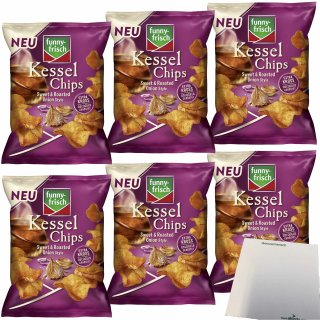 funny-frisch Kessel Chips Sweet & Roasted Onion Style 6er Pack (6x120g Packung) + usy Block
