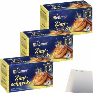 Meßmer Kuchen Tee Zimtschnecke 3er Pack (3x18 x3g Packung) + usy Block