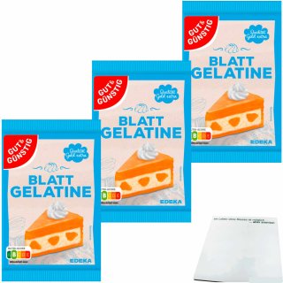 Gut&Günstig Blattgelatine 3er Pack (3x20g Packung) + usy Block