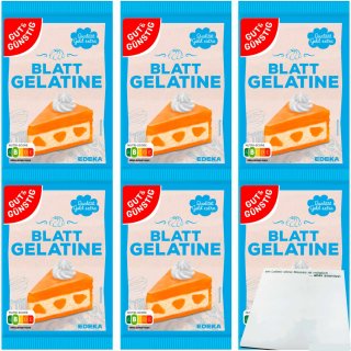 Gut&Günstig Blattgelatine 6er Pack (6x20g Packung) + usy Block