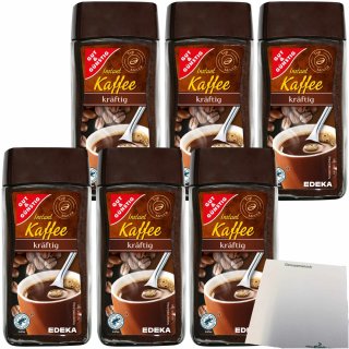 Gut&Günstig Kräftig löslicher Kaffee 6er Pack (6x200g Glas) + usy Block