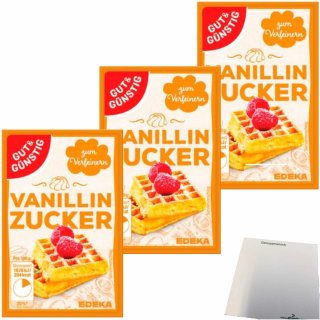 Gut&Günstig Vanillinzucker 3er Pack (3x120g Beutel) + usy Block