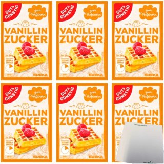 Gut&Günstig Vanillinzucker 6er Pack (6x120g Beutel) + usy Block