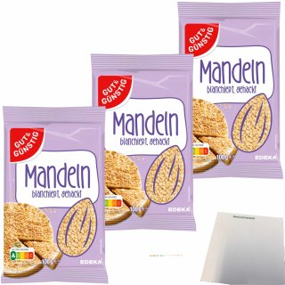 Gut&Günstig Mandeln gehackt 3er Pack (3x100g Beutel) + usy Block