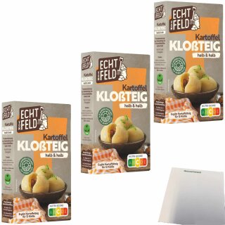 Echt vom Feld Kartoffelkloßteig halb&halb 3er Pack (3x309g Packung) + usy Block