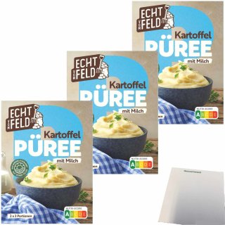 Echt vom Feld Kartoffelpüree mit Milch 3er Pack (3x200g Packung) + usy Block