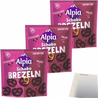Alpia Schoko Brezeln Zartbitter 3er Pack (3X140g Beutel) + usy Block