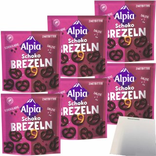 Alpia Schoko Brezeln Zartbitter 6er Pack (6X140g Beutel) + usy Block