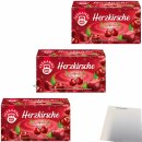 Teekanne Früchtetee Herzkirsche 3er Pack (3x45g Packung) + usy Block