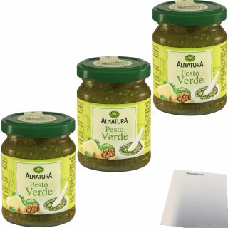 Alnatura Bio Pesto Verde 3er Pack (3x120g Glas) + usy Block