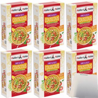 Müller´s Mühle Couscous mittelgroß 6er Pack (6x500g Packung) + usy Block