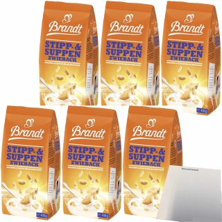 Brandt Stipp und Suppen Zwieback 6er Pack (6x400g Packung) + usy Block