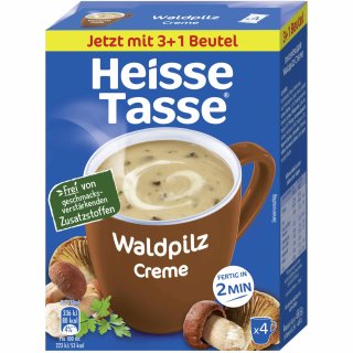 Heisse Tasse Waldpilz Creme Suppe 1er Pack (3 + 1 Beutel a 16,4g)