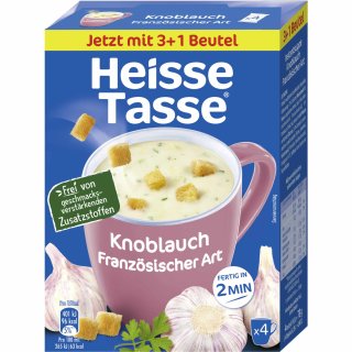 Heisse Tasse Knoblauch Französischer Art Suppe 1er Pack (3+1 Beutel a 19,5g)