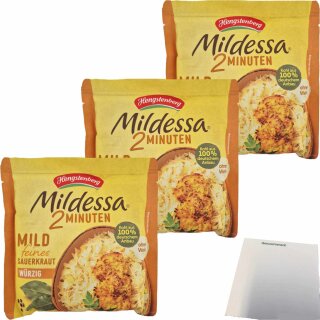 Hengstenberg Mildessa Mildes Sauerkraut 3er Pack (3x150g Beutel) + usy Block