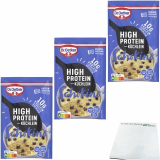 Dr. Oetker High Protein Küchlein Schokino 3er Pack (3x50g Packung) + usy Block
