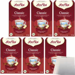 Yogi Tea Classic 6er Pack (6x17x2,2g Packung) + usy Block