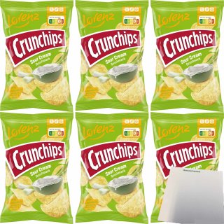 Lorenz Crunchips Sour Cream 6er Pack (6x150g Packung) + usy Block