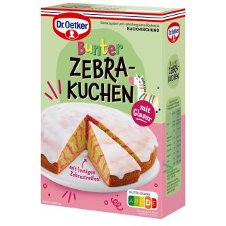 Dr. Oetker Bunter Zebrakuchen mit Glasur 4er Pack (4x515g Packung)