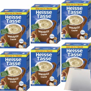 Heisse Tasse Waldpilz Creme Suppe 6er Pack (6x 4 Beutel a 16,4g) + usy Block