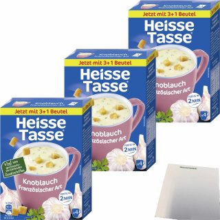 Heisse Tasse Knoblauch Französischer Art Suppe 3er Pack (3x 4 Beutel a 19,5g) + usy Block