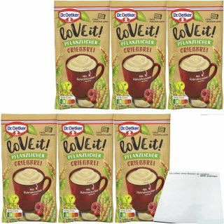 Dr. Oetker LoVE it! pflanzlicher Grießbrei 6er Pack (6x49g Beutel) + usy Block