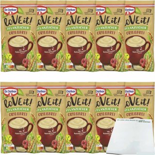 Dr. Oetker LoVE it! pflanzlicher Grießbrei 10er Pack (10x49g Beutel) + usy Block