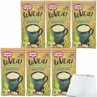 Dr. Oetker LoVE it! pflanzlicher Süßer Reis 6er Pack (6x51g Beutel) + usy Block