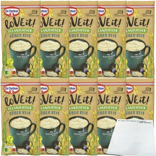 Dr. Oetker LoVE it! pflanzlicher Süßer Reis 10er Pack (10x51g Beutel) + usy Block