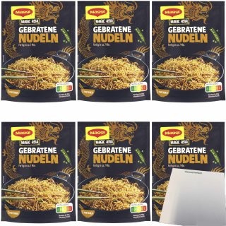 Maggi Asia gebratene Nudeln mit Gemüse 6er Pack (6x121g Beutel) + usy Block