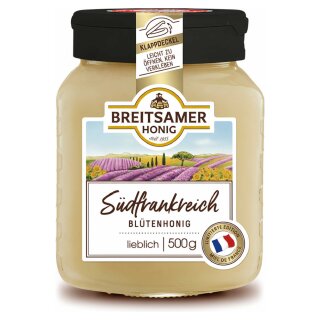Breitsamer Blütenhonig aus Südfrankreich (500g Glas)