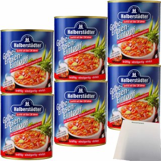 Halberstädter gelber Erbseneintopf 6er Pack (6x800g Dose) + usy Block