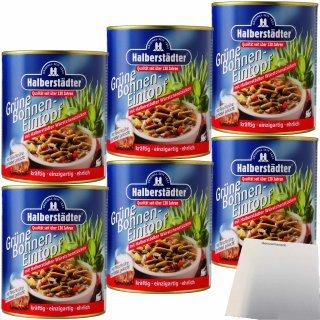 Halberstädter grüner Bohneneintopf 6er Pack (6x800g Dose) + usy Block