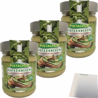 Pistachub Pistaziencreme mit 45% Pistazien 3er Pack (3x190g Glas) + usy Block