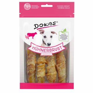 Dokas Hühnerbrust Kaurolle 10er Pack (10x90g Beutel)