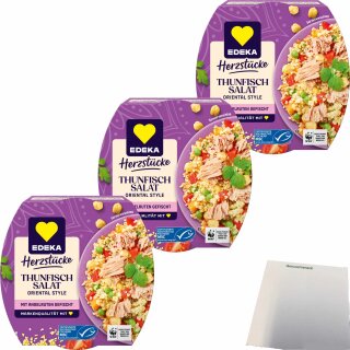 Edeka Herzstücke Thunfisch Salat Oriental Style 3er Pack (3x160g Dose) + usy Block