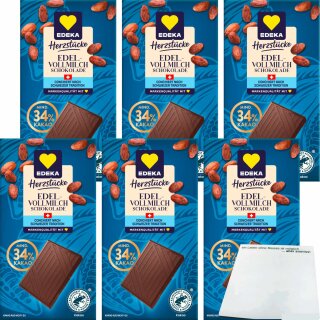 Edeka Herzstücke Edelvollmilch Schokolade 6er Pack (6x100g Tafel) + usy Block