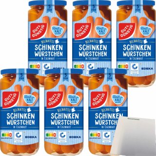 Gut&Günstig Schinkenwürstchen in Eigenhaut 6er Pack (6x380g Glas) + usy Block