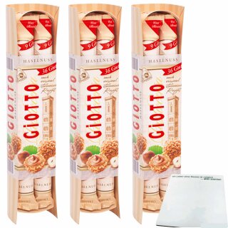 Giotto Haselnuss 3er Pack, (je 4 Streifen mit je 9 Stück, 3x154g Packung) + usy Block
