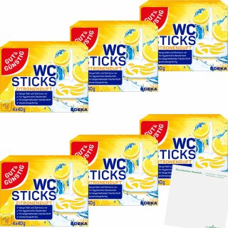 Gut&Günstig WC-Sticks Lemon 6er Pack (6x 4x40g Packung) + usy Block
