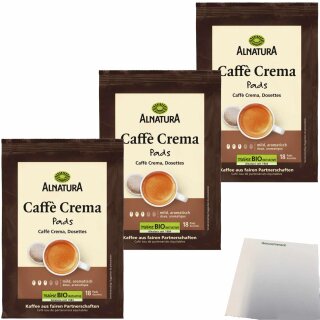 Alnatura Bio Caffe Crema Pads 54er (3x126g Packung) + usy Block