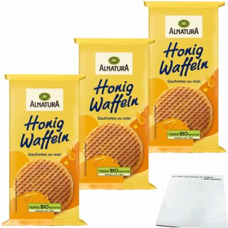Alnatura Bio Honigwaffeln 3er Pack (3x175g Beutel) + usy Block