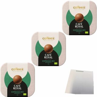 Coffee B Café Royal Espresso 9 Coffee Balls 3er Pack (3x51g Packung) + usy Block