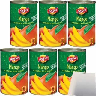 BelSun Mango in Scheiben leicht gezuckert 6er Pack (6x425ml Dose) + usy Block