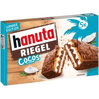 Ferrero hanuta Riegel Cocos (5x34,5g Packung) MHD 03.09.2024 Restposten Sonderpreis