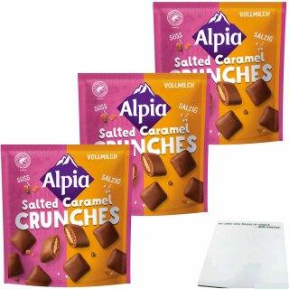Alpia Salted Caramel Crunches 3er Pack (3x140g Beutel) + usy Block