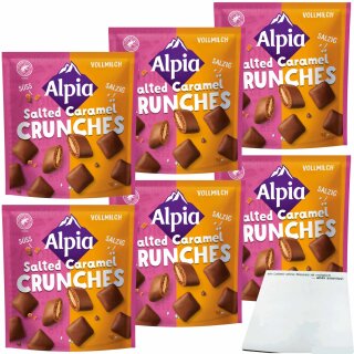 Alpia Salted Caramel Crunches 6er Pack (6x140g Beutel) + usy Block