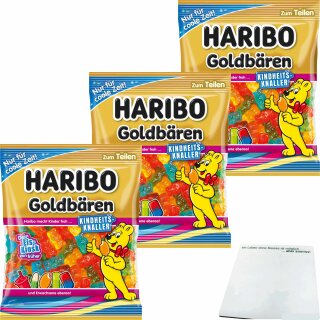 Haribo Goldbären Eis-Kiosk von früher Kindheitsknaller 3er Pack (3x175g Beutel) + usy Block