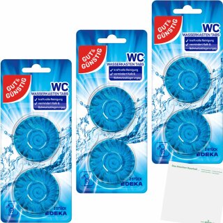 Gut&Günstig WC Wasserkastentabs 3er Pack (3x 2 Stück Packung) + usy Block